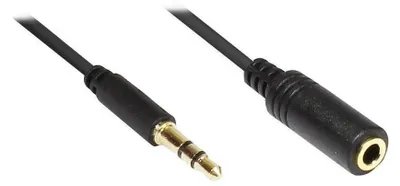 Obrázok produktu pre Alcasa 3.5mm 0.5m, 3.5mm, Samec, 3.5mm, Samica, 0,5 m, Čierna