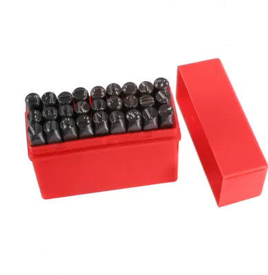 Produktbild von Schlagzahlen Schlagbuchstaben SET Schlagstempel Prägestempel Einschlagzahlen Buchstaben 27-tlg. 4mm