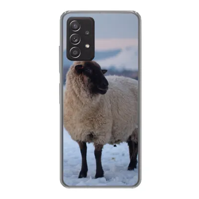 Produktbild von MuchoWow® Handyhülle Schutzhülle Hülle für Samsung Galaxy A33 5G Schaf - Schnee - Berg Silikon Softcase Handy Hülle - Kartenhalter