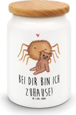 Produktbild von Mr. & Mrs. Panda Kaffeedose Spinne Agathe Teddy - Weiß - Geschenk, Keksdose, leckerlidose, Miteinander, Treue, Dankeschön, Verliebt, Aufbewahrungsdose, Liebesgeschenk