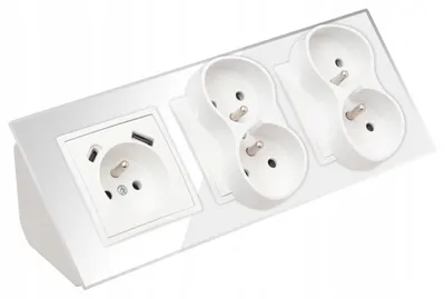 Image de Adelid Quadra Multiprise Verre Blanc 5 Prises USB-C
