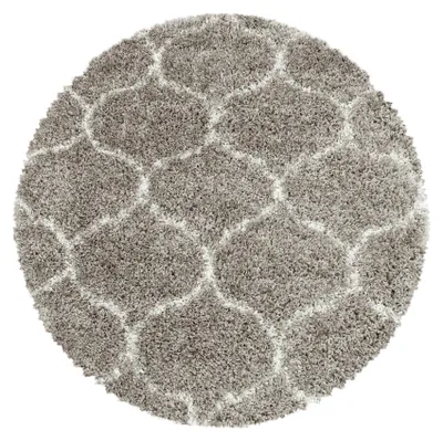 Obrázok produktu pre Carpetsale24 Koberec s vysokým vlasom do obývacej izby, škandinávsky dizajn, moderný shaggy, jemný, mäkký a pohodlný, rozmery: 80 cm, okrúhly