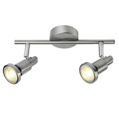 Produktbild von BRILLIANT Lampe Ryan LED Spotrohr 2flg eisen/chrom | 2x LED-PAR51, GU10, 5W LED-Reflektorlampen inklusive, (380lm, 3000K) | Köpfe schwenkbar