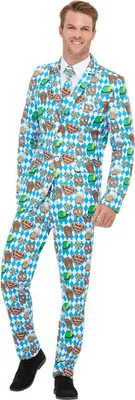Produktbild von Smiffys 51040M Oktoberfestanzug, Herren, Blau, M – Größe 96,5-101,6 cm