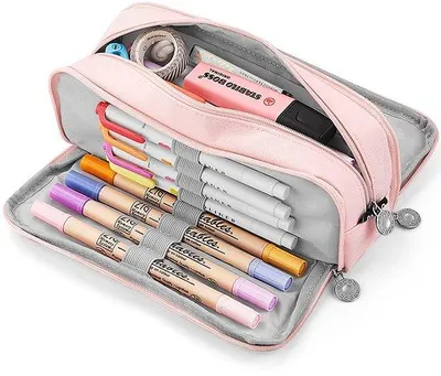 Produktbild von Kinderetui mit 3 Fachern, groß, für Mädchen, Frauen, Schüler