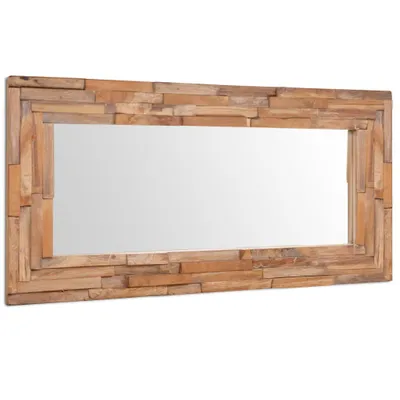Image de vidaXL Miroir décoratif teck 120 x 60 cm Rectangulaire