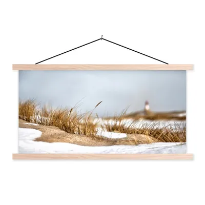 Produktbild von MuchoWow® Textilposter Dünen im Schnee 120x60 cm mit holzfarbenen Rahmen - Klemmleiste