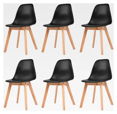 Produktbild von Esszimmerstühle für den Außenbereich, 6 Stück, schwarz, Kunststoff
