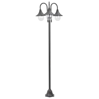 Obrázek produktu pro The Living Store Zahradní sloupkové světlo E27 220 cm hliníkové 3 lucerny bronzové