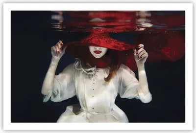Produktbild von Poster - Poster ohne Rahmen - Mädchen Rot Hut - 91,5x61 cm - Wand Bild - Wanddeko - Wandbilder - Kunstposter - Wandposter - Bilder - Kunstdruck - Wanddekoration - Wandbild - P2XAA91x61-4305
