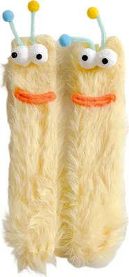 Produktbild von Flauschige, lustige Socken mit Augen – niedliche Winterschlafsocken für Damen, Mädchen, Jungen und Herren zum Entspannen zu Hause