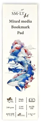 Aquarell-Lesezeichenblock, 20 Blatt, 240 g/m², 6 x 20 cm