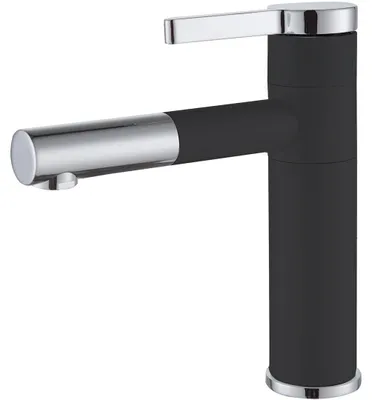 Image de Ultrate mitigeur lavabo bas noir et chromé Essebagno