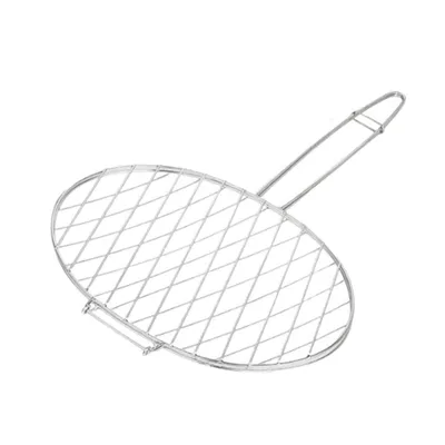 Produktbild von Grillkorb aus Edelstahl, Grillzubehör für Gemüse, Fisch, Parkpicknicks und Outdoor-Kochen,35*28.5cm