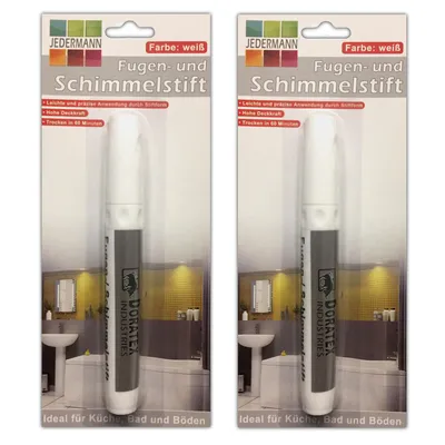 Produktbild von 2er Set Fugenstift Schimmelstift Weiß Schimmel Entferner Fugenweißstift Fugenmarker Schimmelentferner Fugenweiß