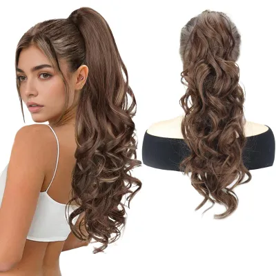 Image de Queue de cheval bouclée longue, pièce de cheveux pour femmes