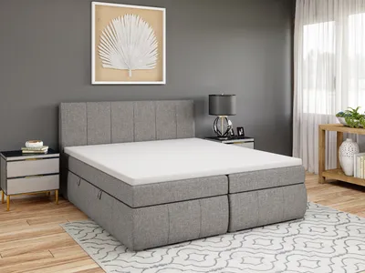 Produktbild von FEDVE Boxspringbett Schlafzimmerbett LEO mit 2 Bettkästen, Doppelbett mit Bonell-Matratze und Topper 200x200