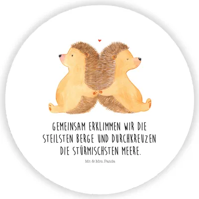 Produktbild von Mr. & Mrs. Panda Kühlschrankmagnet Igel händchenhaltend - Weiß - Geschenk, Lieblingsmensch, magnet für kühlschrank, Hochzeit, Magnetpin, Freundin, Verknallt, Liebe