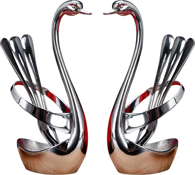 Obrázek produktu pro CANDeal Sada 2 kreativních vidliček na ovoce z nerezové oceli Swan Underframe Ta Fork