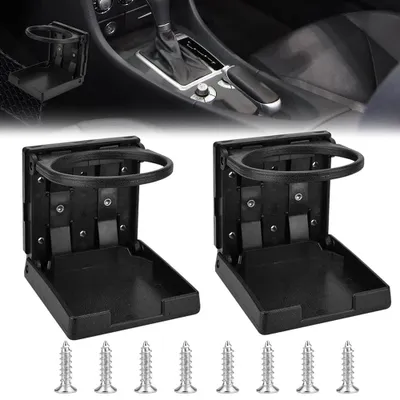 Image de Porte-gobelet voiture - Pliable - Ø 7,5 cm - Réglable - Noir