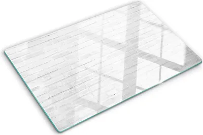 Produktbild von Tulup Glas Herdabdeckplatte - 80x52 cm - Glaskeramikkochfeld-Abdeckung Spritzschutz Glasabdeckplatte - Einteilig - Sonstige - Backsteinmauer - Weiß