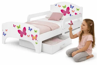 Produktbild von Bayagu Kinderbett 140x70cm Weiß Matratze Schublade Rausfallschutz