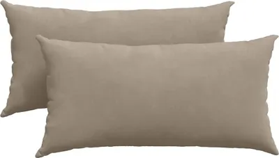 Image de vidaXL Coussins de canapé, lot de 2, taupe, 80 x 40 cm, tissu