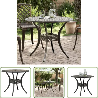 Produktbild von The Living Store Gartentisch Bronzen Ø90x75 cm Aluminiumguss