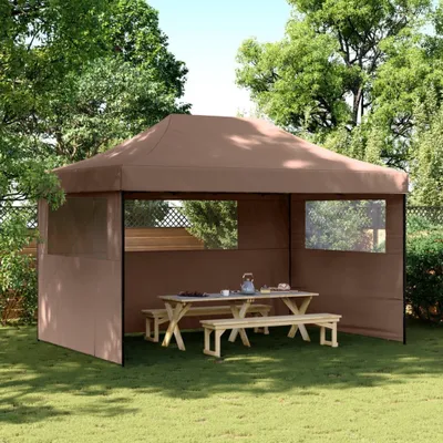 Obrázok produktu pre Maison Exclusive – skladací party stan typu pop-up s 3 bočnými stenami, hnedý