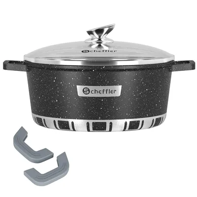 Produktbild von Topf Scheffler Topf Induktions Kochtopf mit Deckel, Antihaftbeschichtung, 20cm/2,6L Topf, für alle Herdarten, Aluminium-Kochtopf