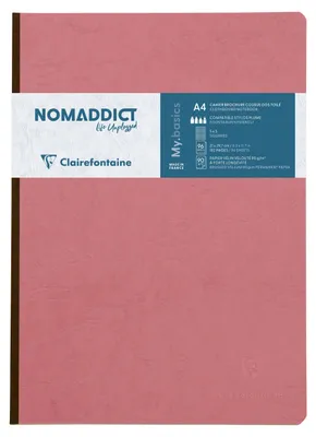 Produktbild von Clairefontaine 5x Notizbuch A4, Leinenrücken, 96 Bl kariert Antikrosa 791426C