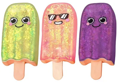 Produktbild von 3er Set Eiscreme Squishy Stressball, weiches Quetschspielzeug, Anti-Stress Fidget Toy für Kinder & Erwachsene