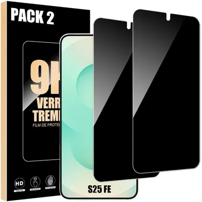 Image de 2x Verre Trempé Anti-Espion pour Samsung Galaxy S25 FE - Installation Facile Antichoc Résistant 9H
