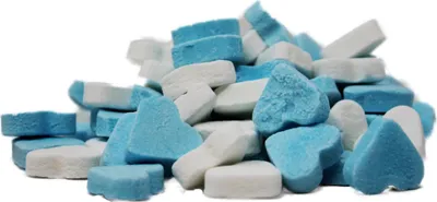 Obrázek produktu pro Mátová srdíčka modrá bílá dextróza s příchutí máty 175g