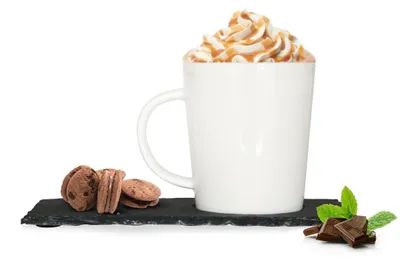 Produktbild von Set aus 6 Kaffeetassen mit 6 Löffeln – Porzellan – 300 ml