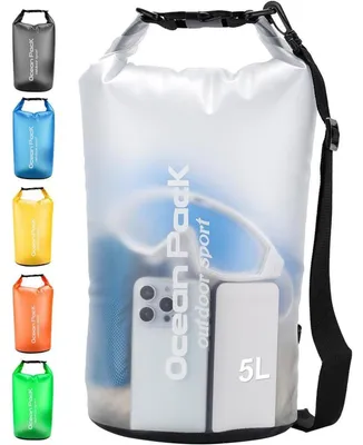Produktbild von Wasserdichte Tasche 5L Weiß PVC mit Schultergurt für Wassersport