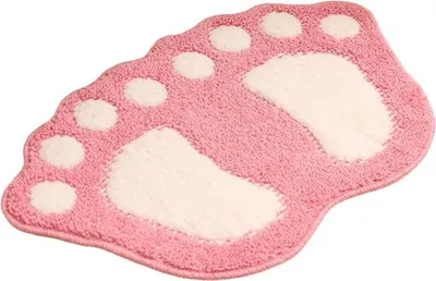 Obrázek produktu pro Koupelnový kobereček, roztomilá rohožka s tlapkami, 40 cm x 60 cm, růžová