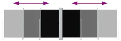 Imagen del producto de Toldo lateral extensible, 180 cm x 600 cm, fabric resistente a la intemperie, protección UV, ideal para terrazas, fácil de instalar