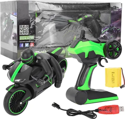 Produktbild von 2,4 GHz 4-Kanal-elektrisches RC-Fernbedienungs-Motorradmodellspielzeug mit hellgrün