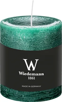 Produktbild von Stumpenkerze aus Paraffin, Seegrün, Marble Rustik, Wiedemann, 80/68 mm, Brenndauer ca. 34h, durchgefärbt