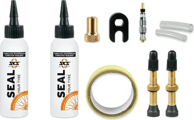 Produktbild von SKS TUBELESS KIT , Beinhaltet: 2x SEAL YOUR TYRE, Felgenband 29mm, 2x Tubeless-Ventile, Zubeh?