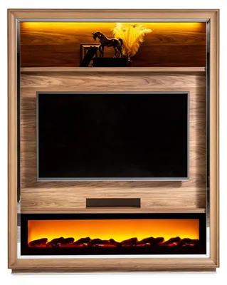 Produktbild von Luxus Wohnwand Anbei Wand Schrankwand Wohnwände mit Kamin Couchtisch