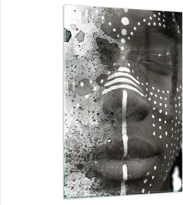 Produktbild von Bilder auf glas - Einteilig - Afrikanisch Autochthon Gesicht - 80x120cm - Glasbilder - Wandbilder - Bilder - Wanddekoration aus Glas - Glas Bilder - Wandbild auf Glas - GPA80x120-4788