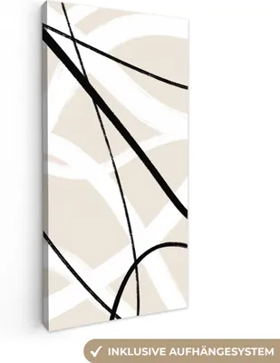Produktbild von MuchoWow® - Leinwandbilder - Linie - Abstrakt - Minimalismus - Pastell, Wandbild, Wanddeko Bilder Wohnzimmer, 40x80 cm