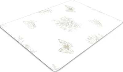 Produktbild von Stuhlunterlage Bürostuhlunterlage 120 cm x 90 cm Bodenmatte Bürostuhlunterlage - Schmetterlinge und Blumen