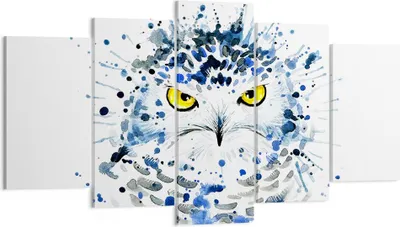Produktbild von Bild auf Leinwand - Leinwandbild - Mode Design Eule Aquarell - 160x85cm - Wand Bild - Wanddeko - Leinwanddruck - Bilder - Kunstdruck - Wanddekoration - Leinwand bilder - Wandkunst - EA160x85-2838