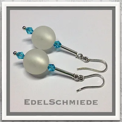 Produktbild von Edelschmiede925 Ohrhänger in 925 Silber mit weißer Acrylperle