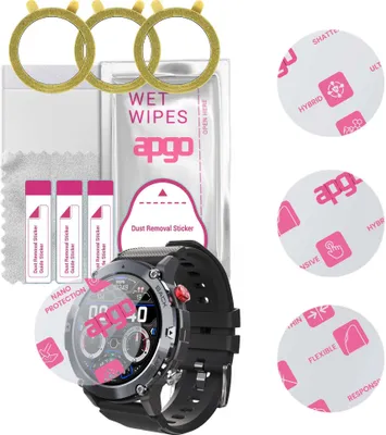 Produktbild von apgo 3 Stück Schutzglas, klar, kompatibel mit Cubot C21 Smartwatch, Hybrid 8H, Ersatz für Hartglas, Displayschutzglas, Bildschirmschutz, Displayschutz, kratzfest