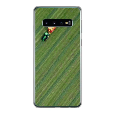 Produktbild von MuchoWow® Handyhülle Schutzhülle Hülle für Samsung Galaxy S10 Zugmaschine - Anhänger - Grün Silikon Softcase Handy Hülle - Handytasche