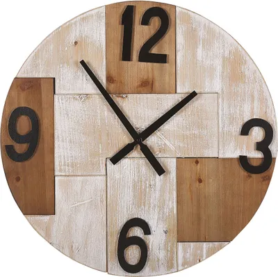 Image de Horloge murale Ø 60 Cm Bois clair Michapan Lumarko